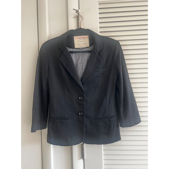 Anthropologie Black Career Blazer Jacket Womens Size S 3/4 Sleeve Button Front - Picture 3 of 9